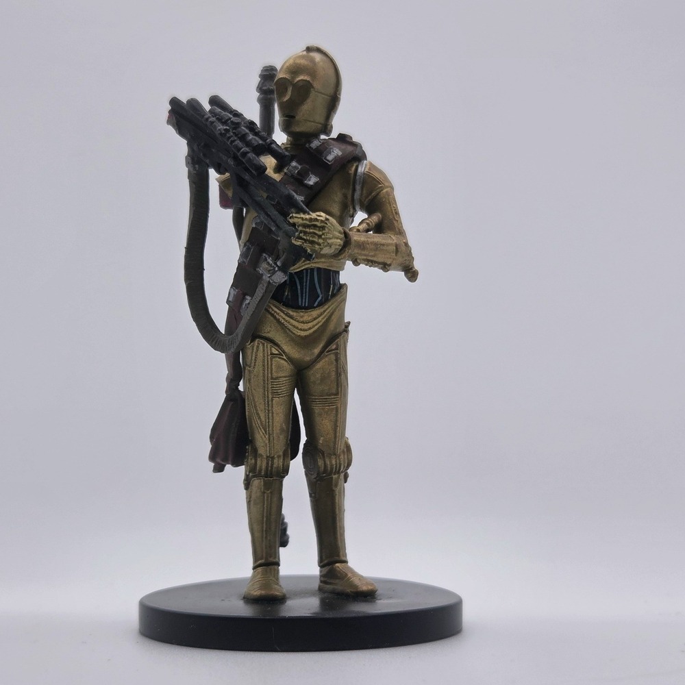 Disney C-3PO Figurine Small Gold Star‎ Wars Droid Playset Bowcaster DAMAGED ARM